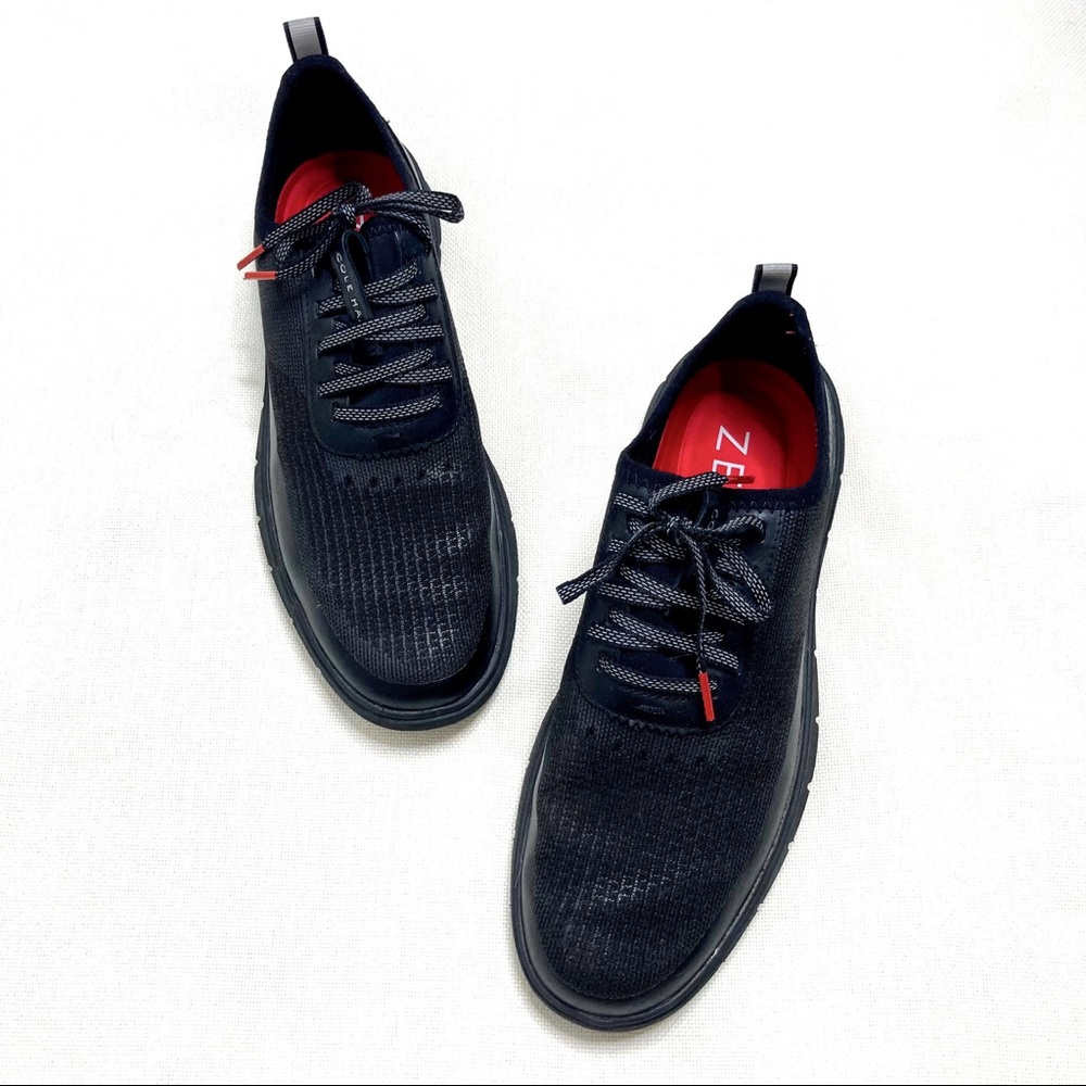 COLE HAAN Men’s Generation ZeroGrand Black Stitchlite Knit Tennis Shoe Sneakers
